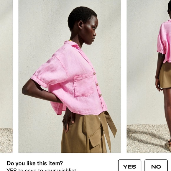 Zara Cropped Linen Shirt - Picture 2 of 5